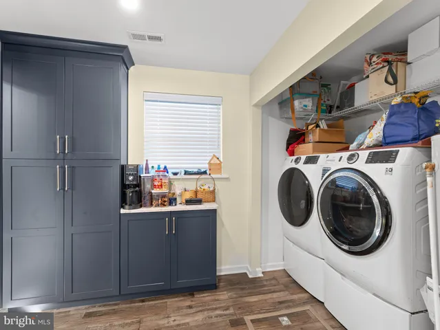 a room with a washer and dryer