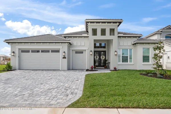 an outdoor view with patio