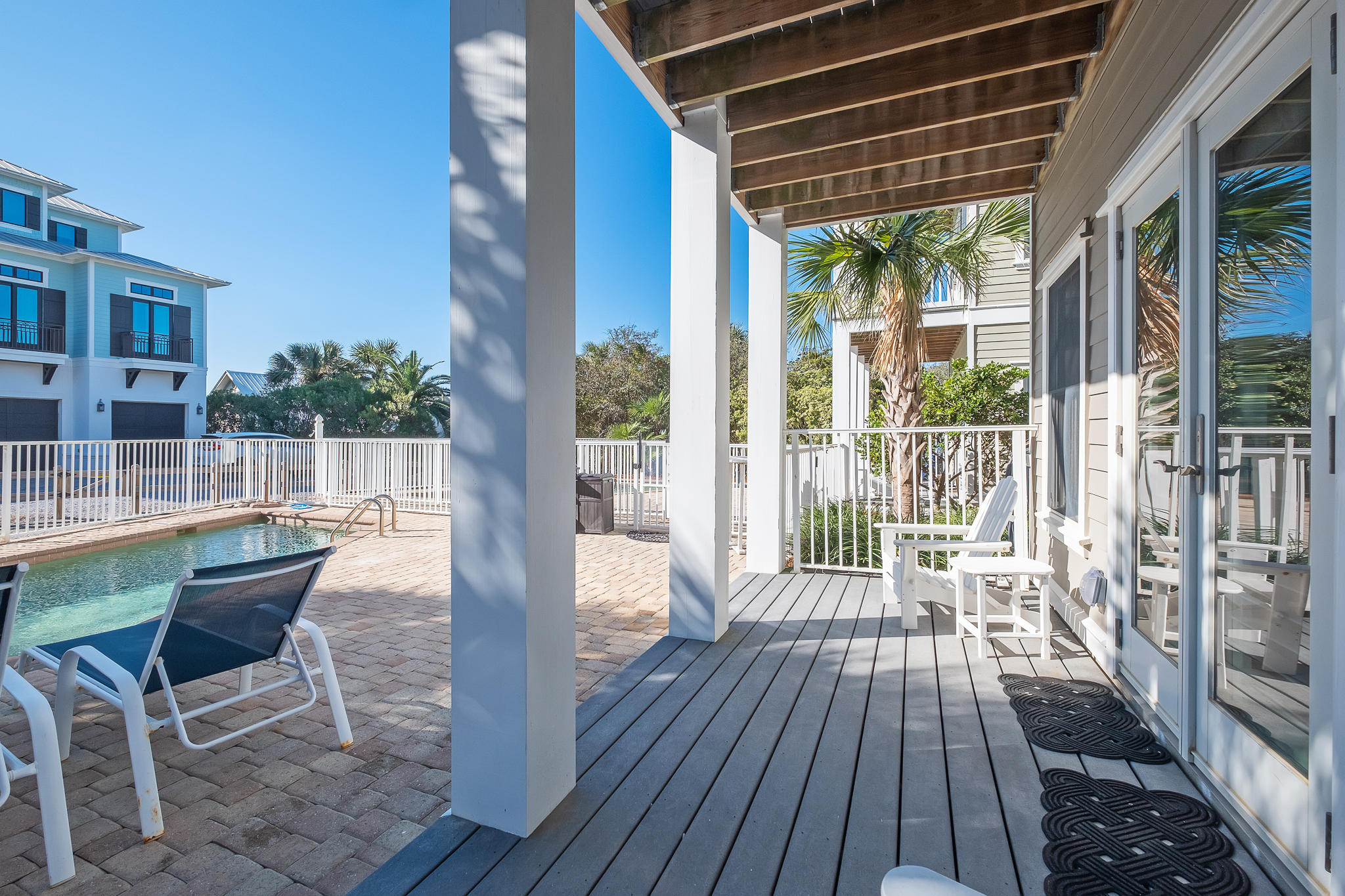 8968 East County Highway 30A Inlet Beach, FL 32461 - Photo 39 of 46 a view of balcony with wooden floor and outdoor seating