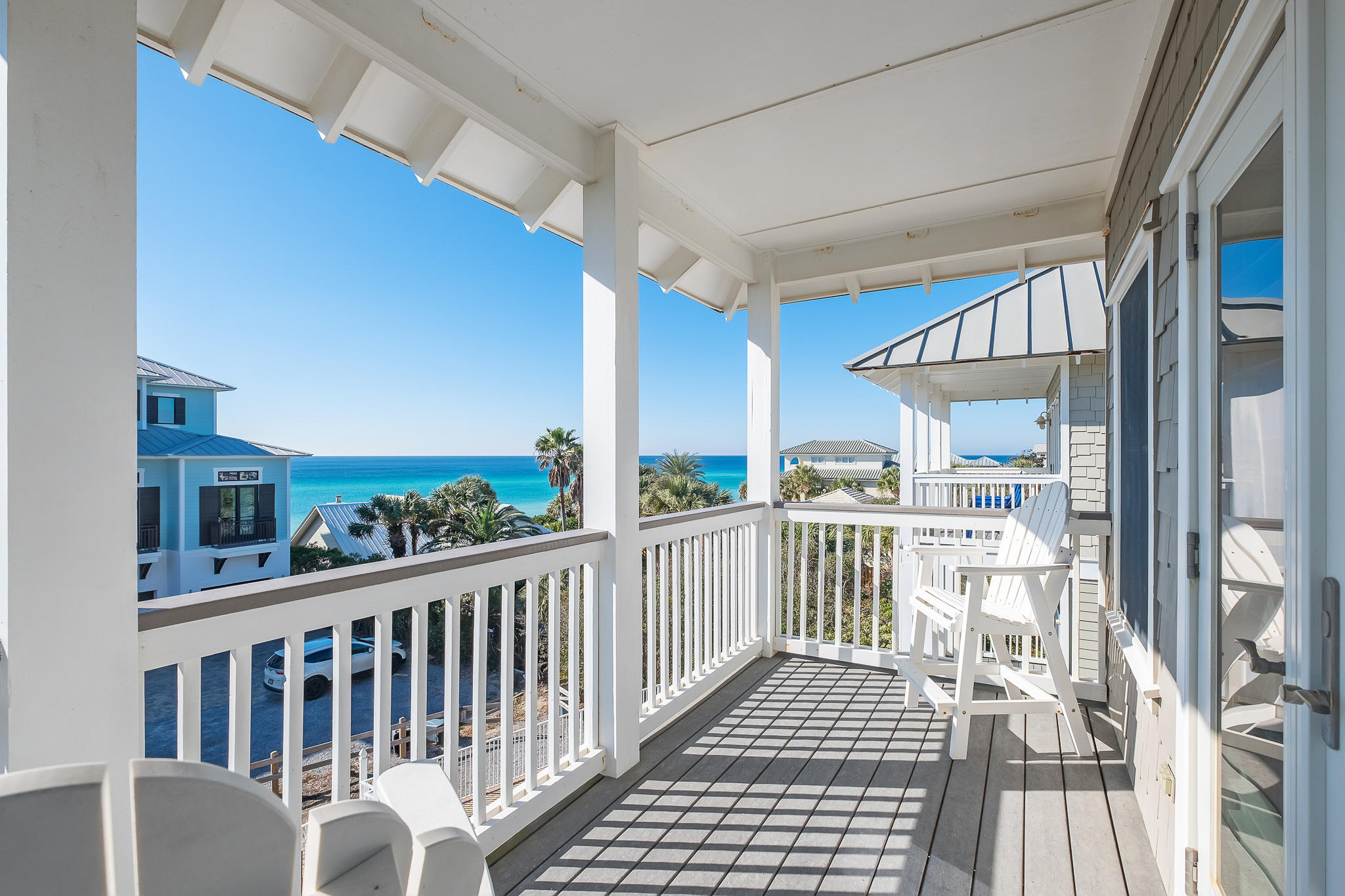 8968 East County Highway 30A Inlet Beach, FL 32461 - Photo 44 of 46 a view of a balcony with wooden floor