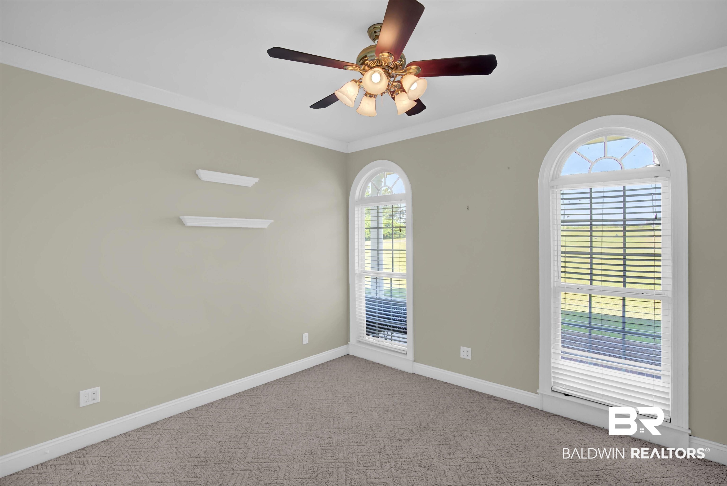 27688 Rigsby Road Daphne, AL 36526 - Photo 37 of 56 Spare room with ceiling fan, ornamental molding, and carpet
