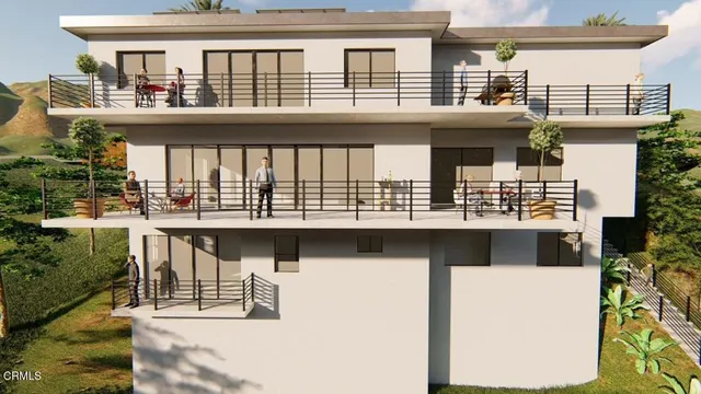 a front view of a house with a balcony