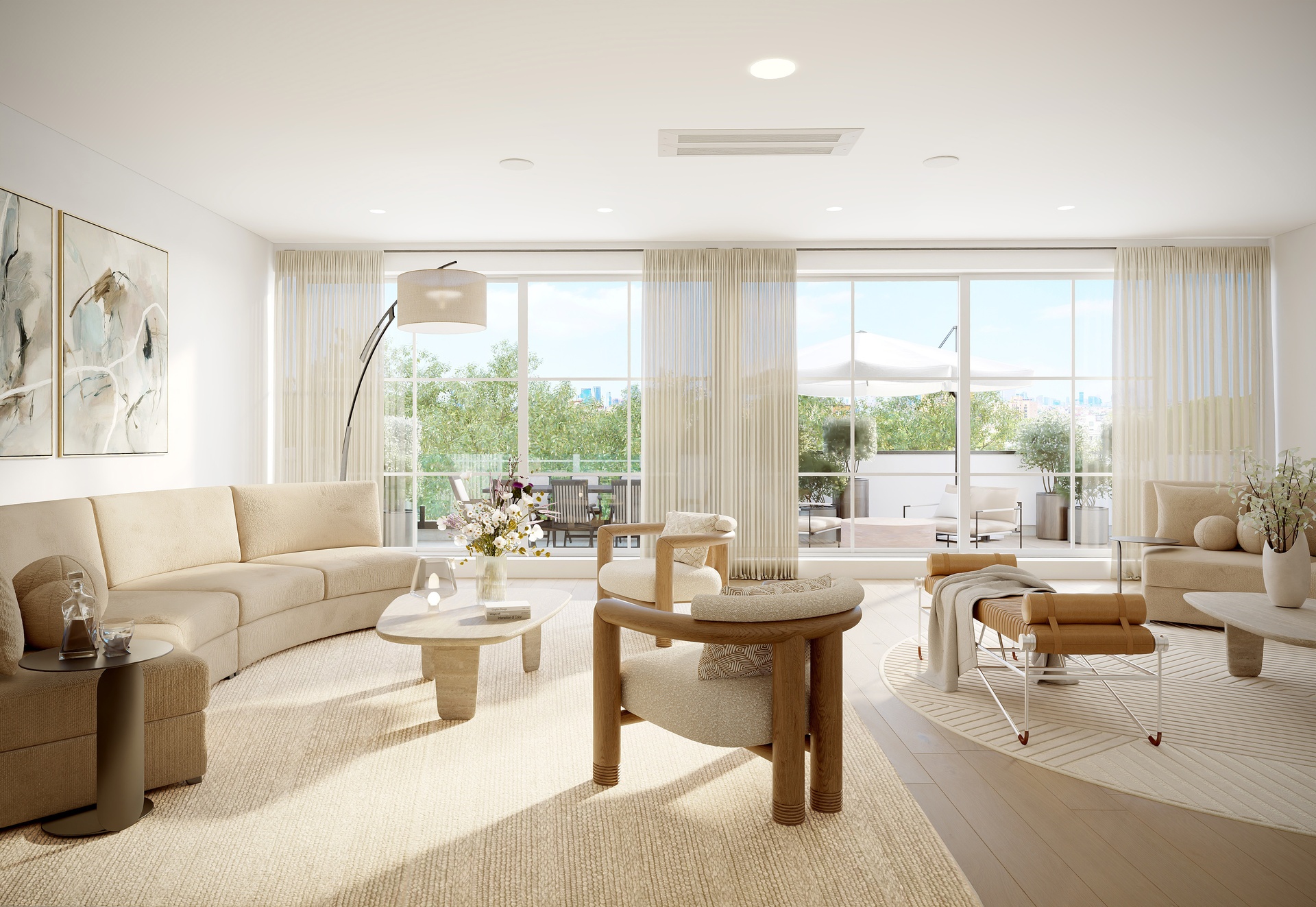 265 Weirfield Street, Unit PHA Brooklyn, NY 11221 - Photo 2 of 8 a living room with furniture and a large window