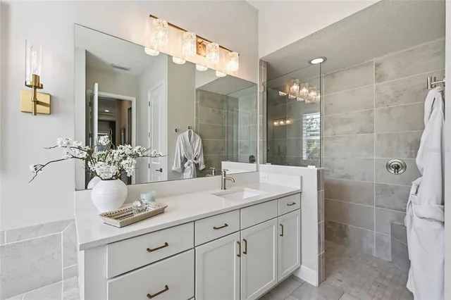 a aerial view of a house with a yard