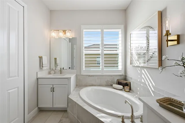 a view of a park with large trees