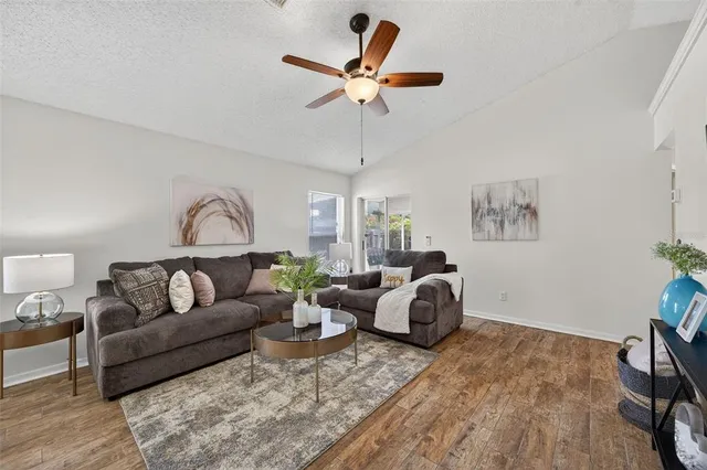 a living room with furniture