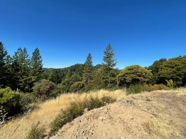 a view of a lake with a mountain in the background