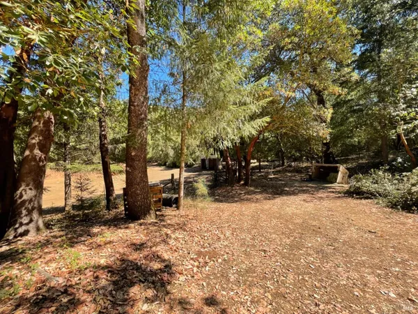 a view of an outdoor space with deck and yard