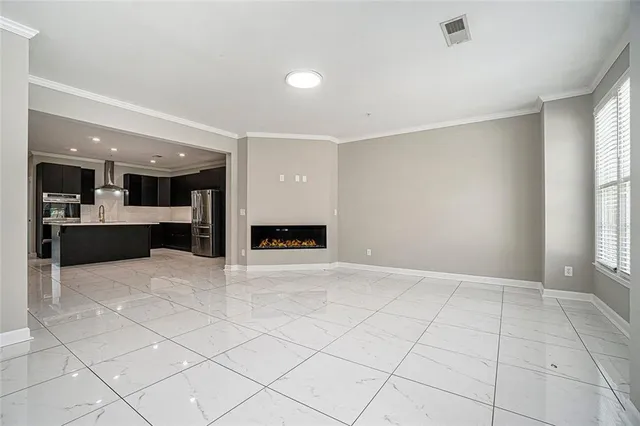 a view of kitchen and living room