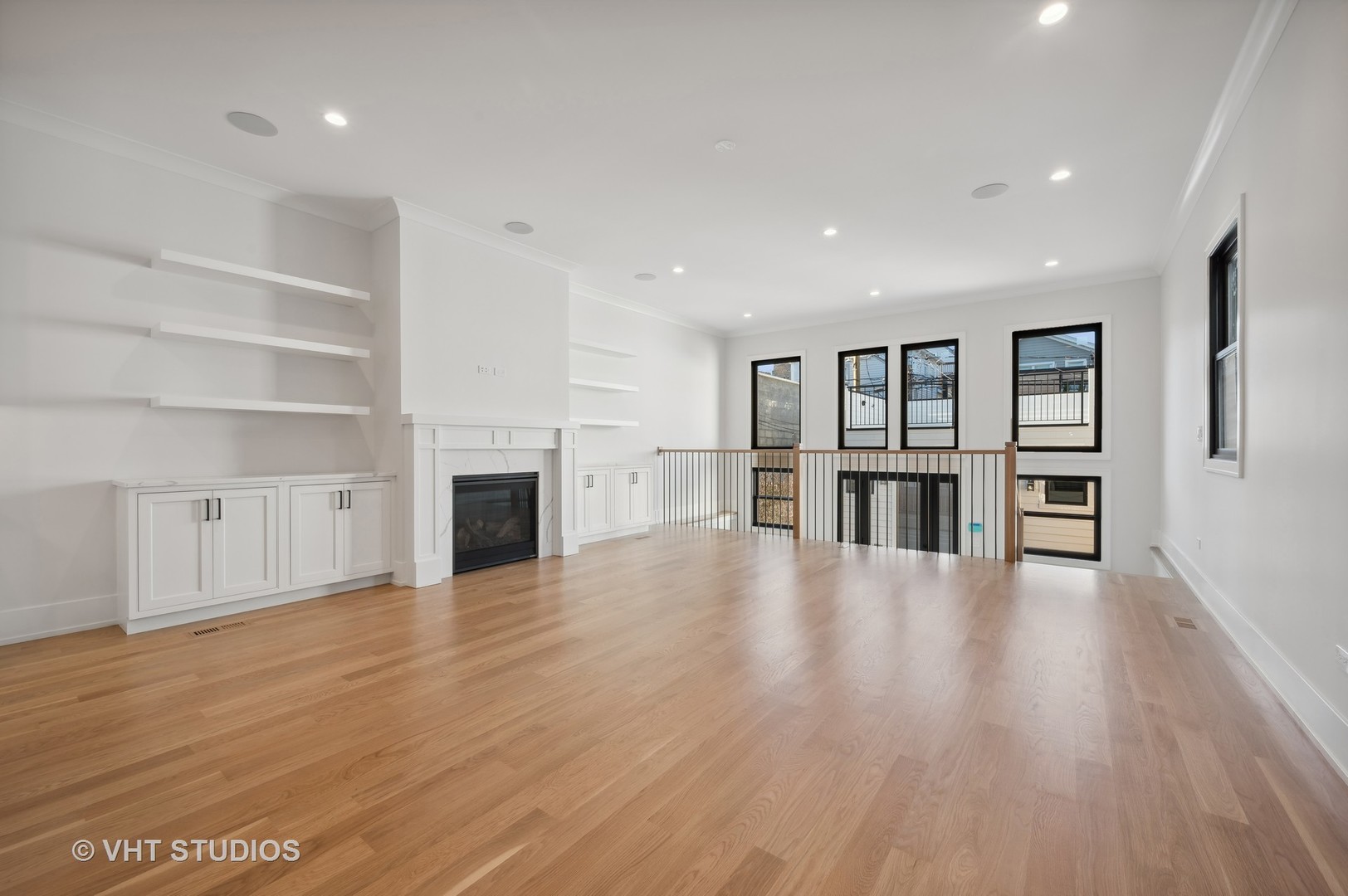 3018 North Seminary Avenue Chicago, IL 60657 - Photo 43 of 62 a view of a living room with wooden floors and fireplace