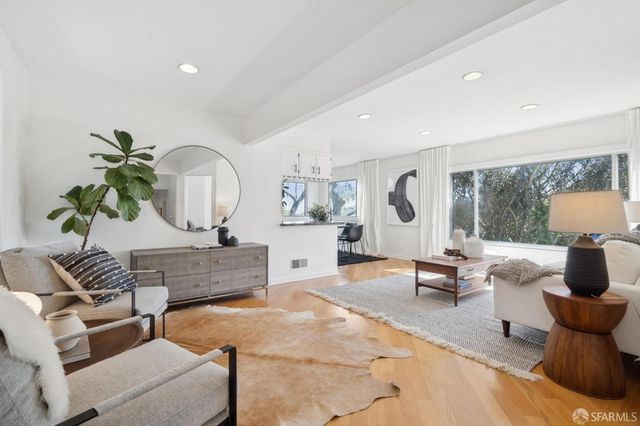 a living room with furniture