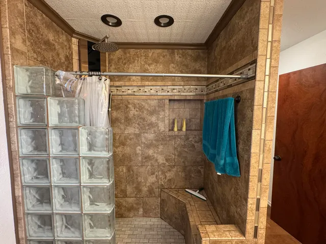 a bathroom with a shower