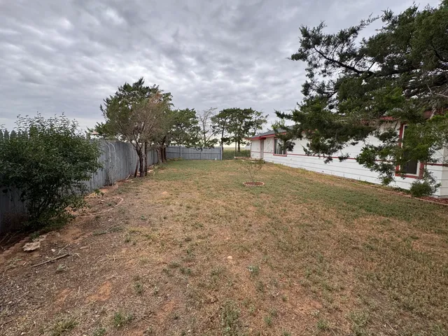 a view of a backyard