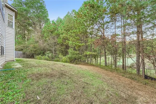 a view of a yard with a tree