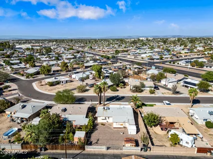 an aerial view of a city