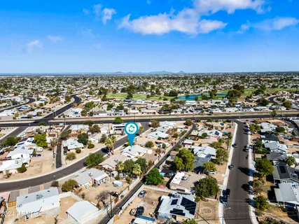 an aerial view of a city