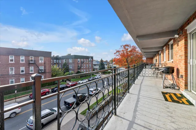 a view of city from a balcony