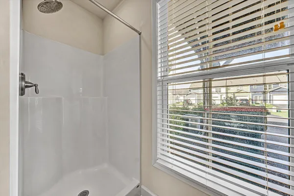 a view of a bathroom with a shower