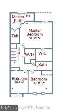 11553 Hemingway Drive Reston, VA 20194 - Photo 54 of 56 Upper Level Floor Plan 900 sq. ft.