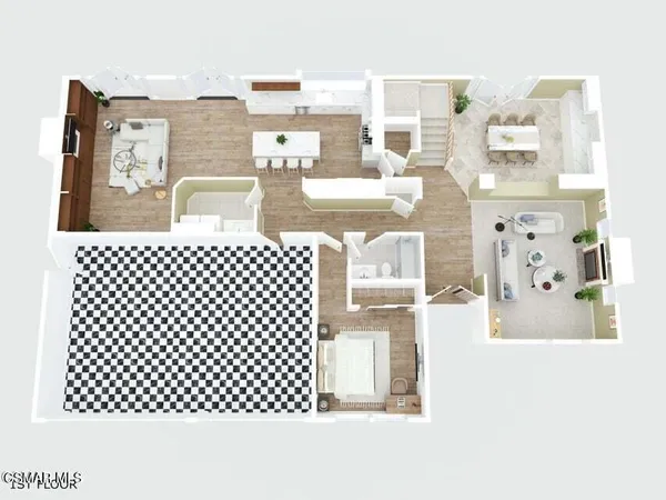 a picture of a bathroom with a bathtub