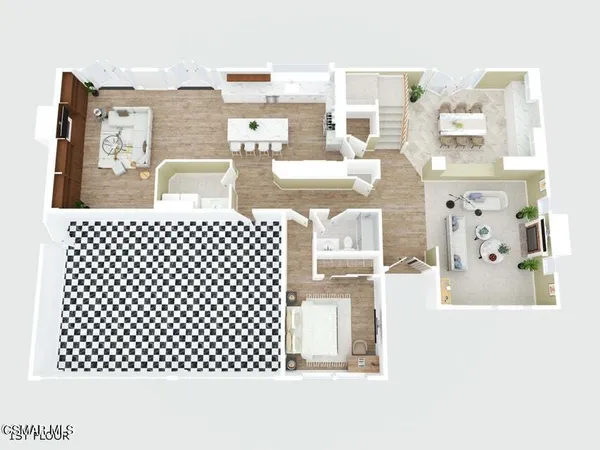 a picture of a bathroom with a bathtub