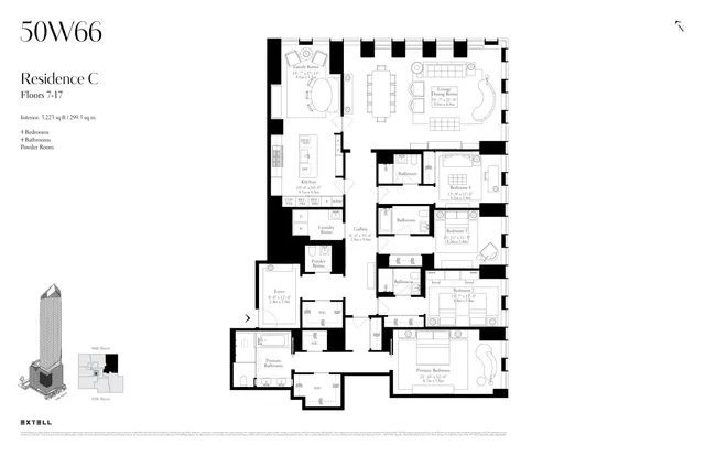 $8,965,000 | 50 West 66th Street, Unit 10C | Upper West Side