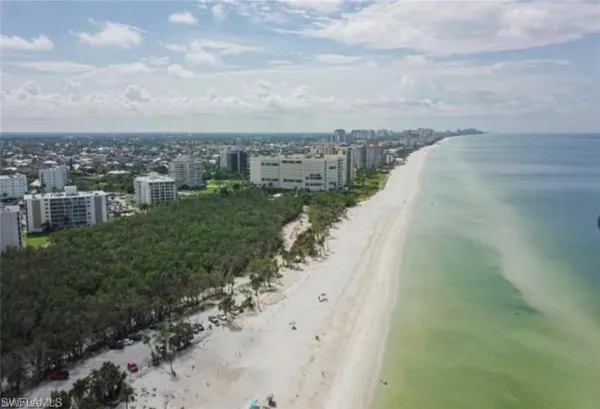 a view of a lake with a city