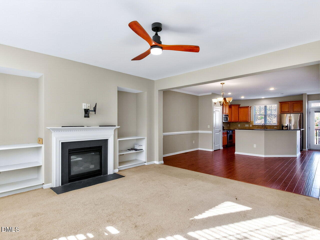 1308 Cornell Place Raleigh, NC 27607 - Photo 3 of 31 a living room with furniture and a fireplace