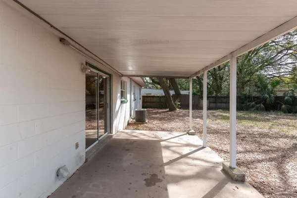 a view of backyard with green space