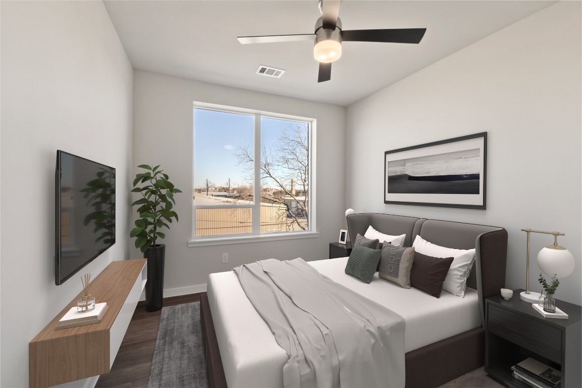 4510 Terry-O Lane, Unit 322 Austin, TX 78745 - Photo 19 of 35 a bedroom with a large bed and a window