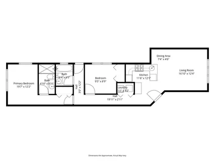 a picture of a bench in a white building