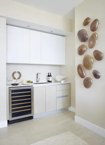 a kitchen with a cabinets and a stove