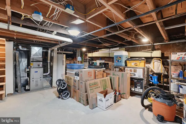 a view of a storage room with gym equipment