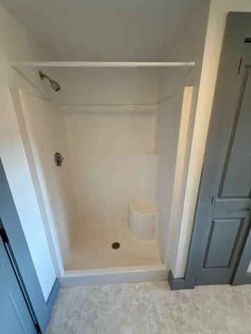 a bathroom with a shower