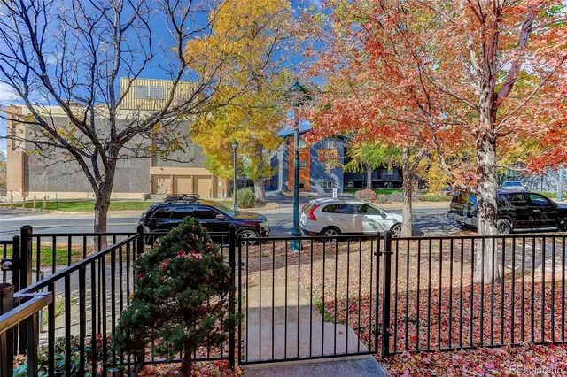 a picture of a bench in front of a door