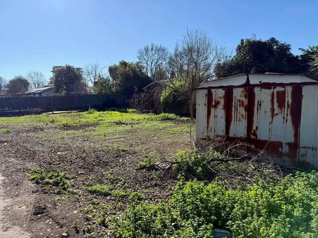 a view of a backyard