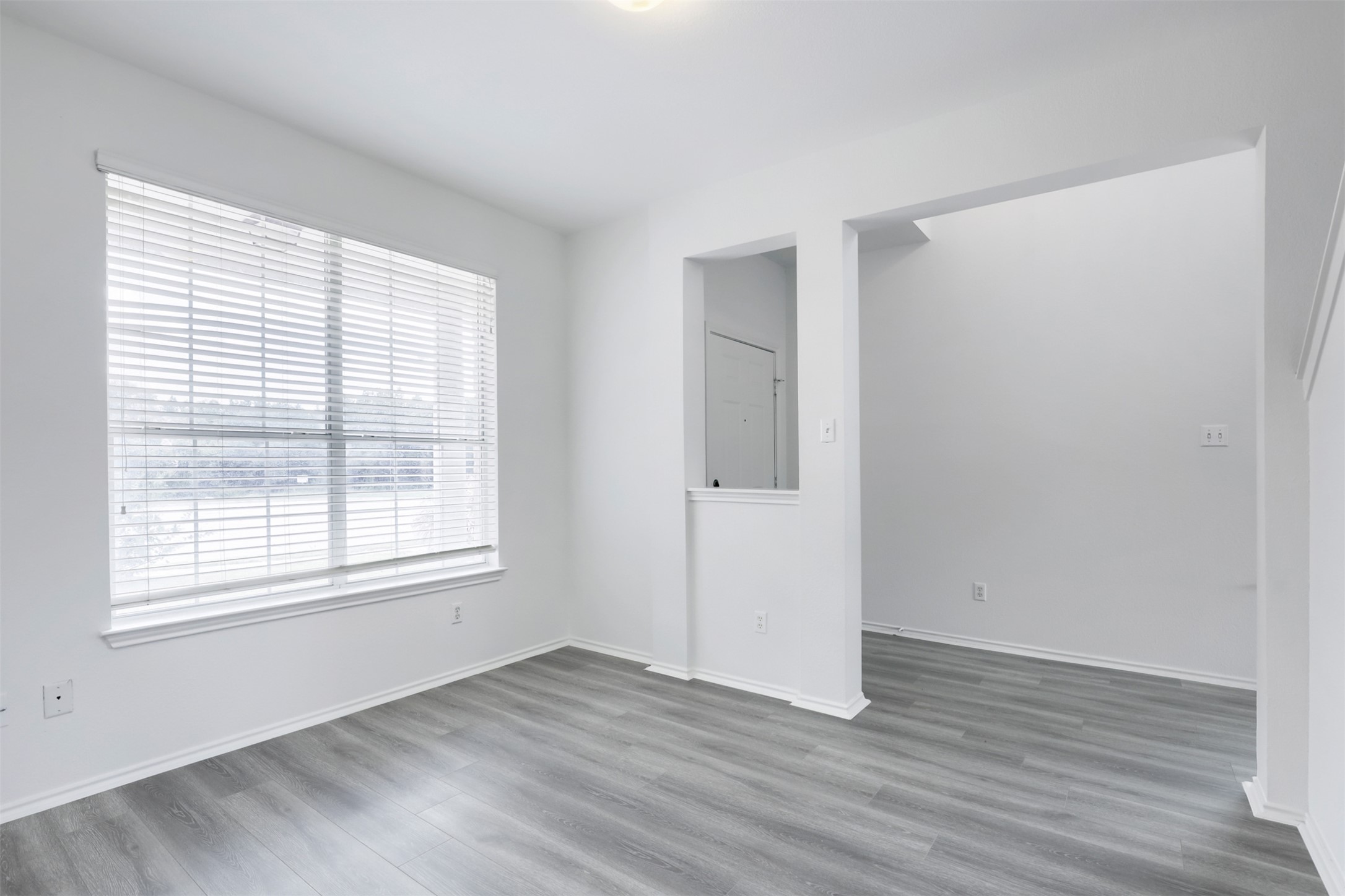 4125 Pebble Ridge Cove Round Rock, TX 78681 - Photo 5 of 30 A well-lit interior space features sleek wood-look flooring and generous natural illumination from a wide window.