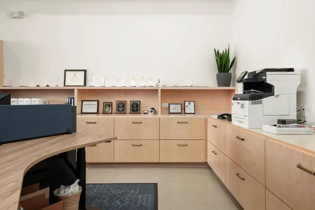 a picture of a bench in front of door