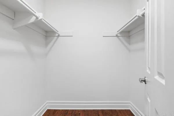 a view of small space with racks on the wall