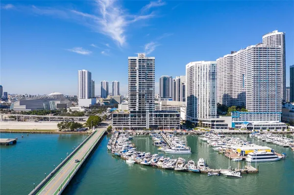 a view of a city with tall buildings