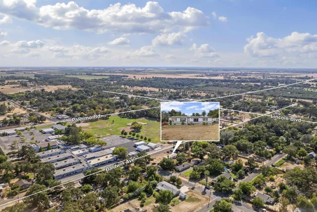 an aerial view of a city