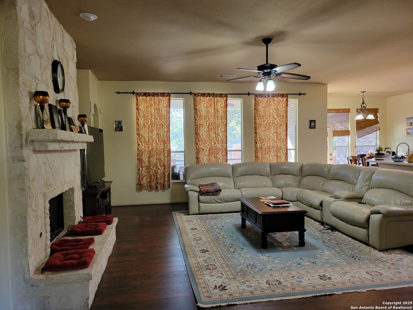 1722 Palmer San Antonio, TX 78260 - Photo 31 of 35 a living room with furniture and a fireplace