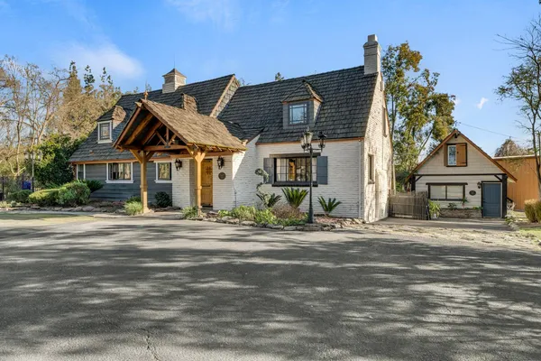front view of a house with a street