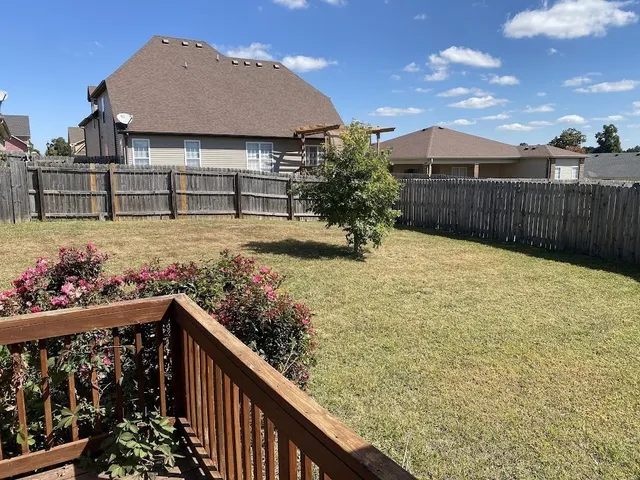 a view of a backyard