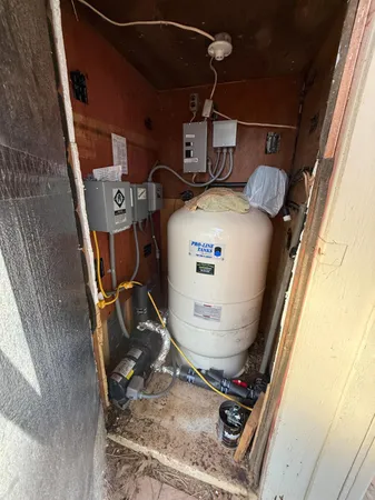 a view of a yard with trees