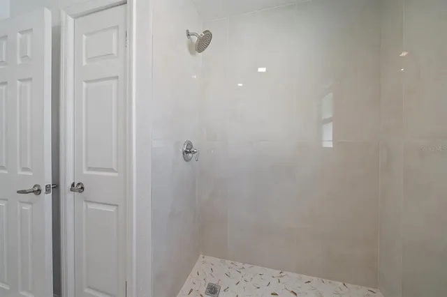 a bathroom with a shower