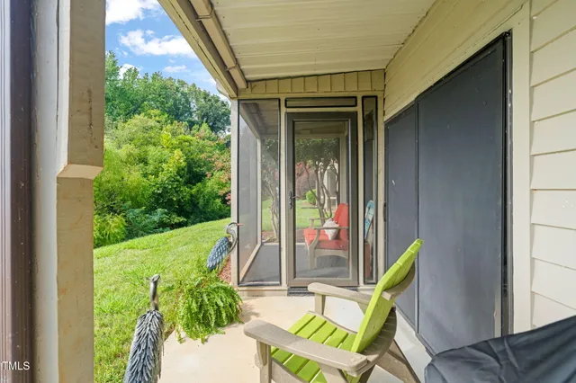 a view of an outdoor space with seating area