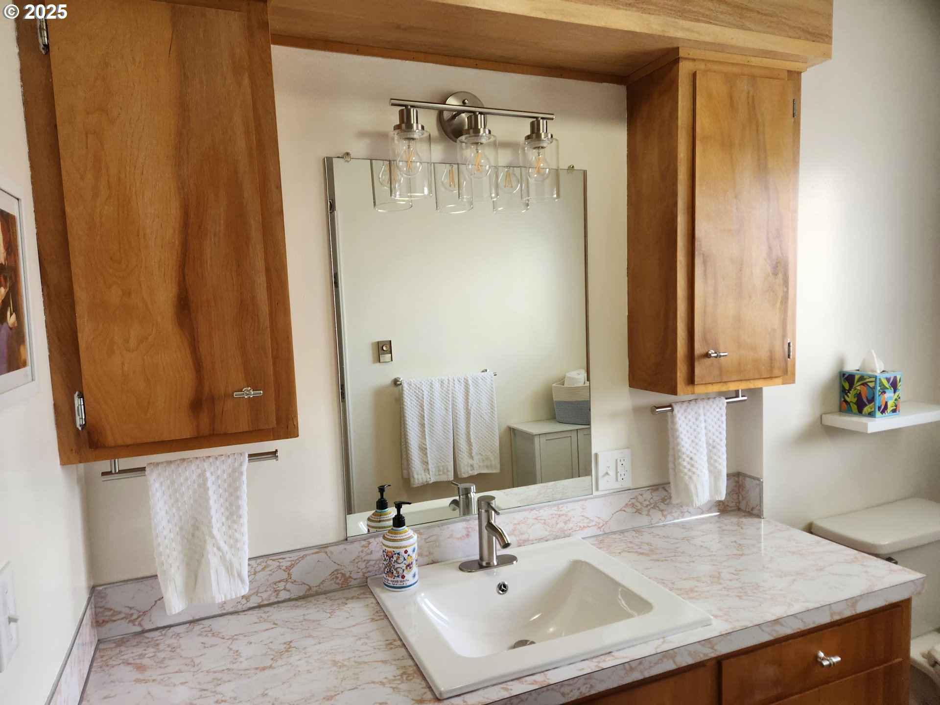 2207 Oregon Court Woodburn, OR 97071 - Photo 10 of 27 a bathroom with a sink and a mirror