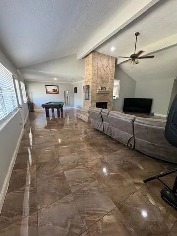 a view of workspace with wooden floor
