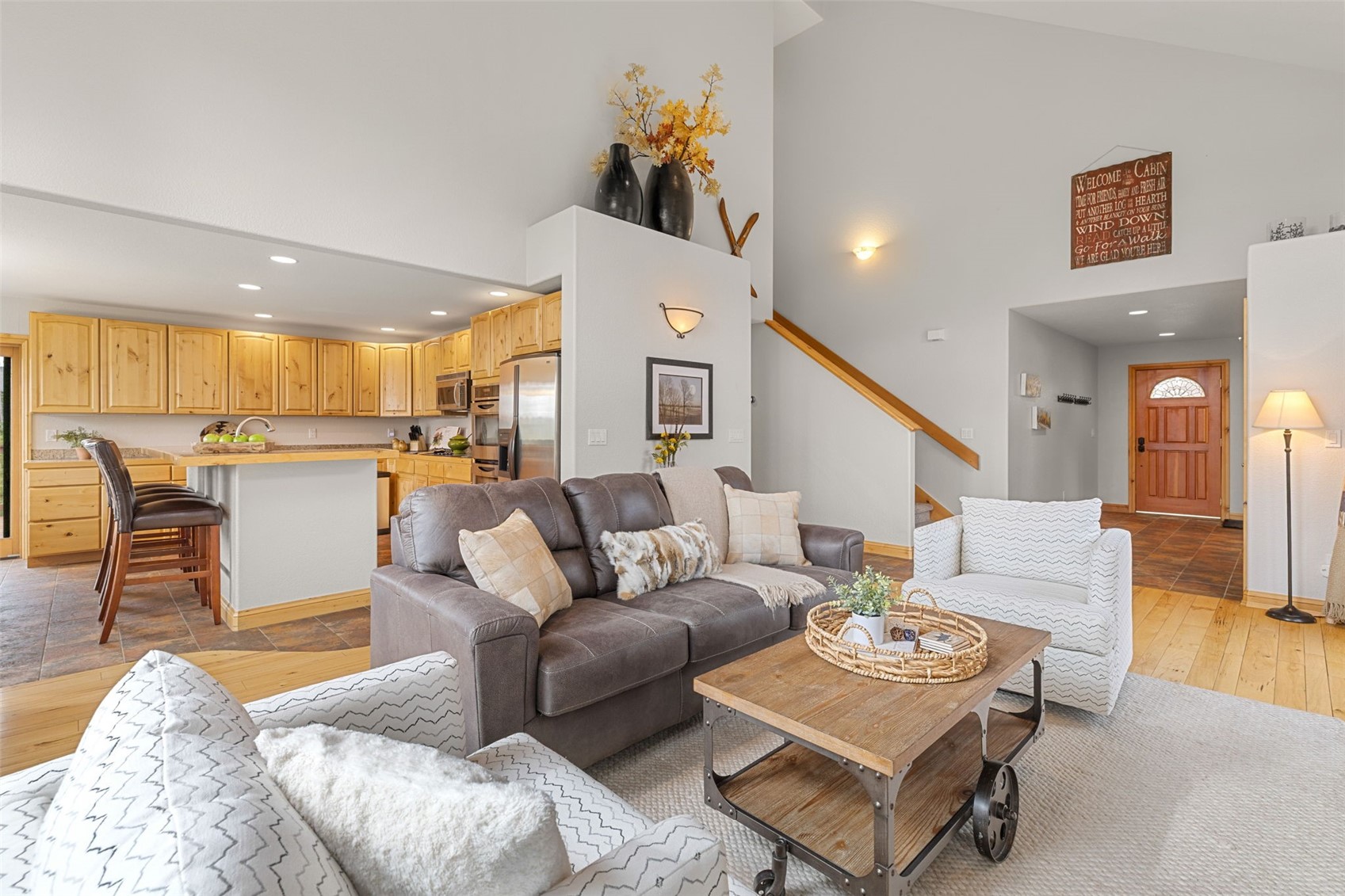 91795 Ryan Gulch Road Silverthorne, CO 80498 - Photo 13 of 50 a living room with furniture and kitchen view
